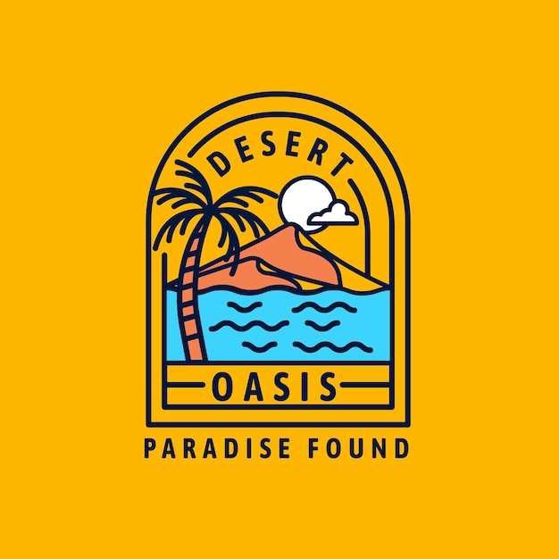 Flat design oasis logo template