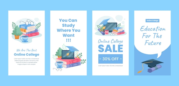 Flat design online college template