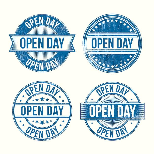 Flat design open day badges