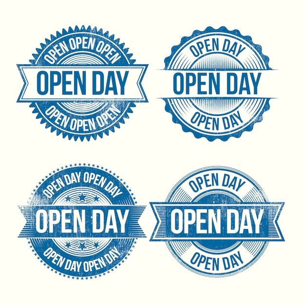 Flat design open day badges