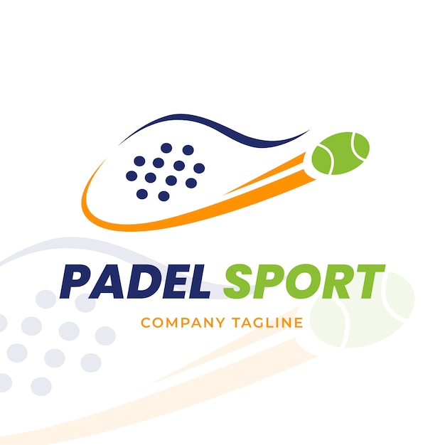 Flat design padel logo template