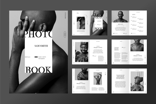 Flat design photobook template