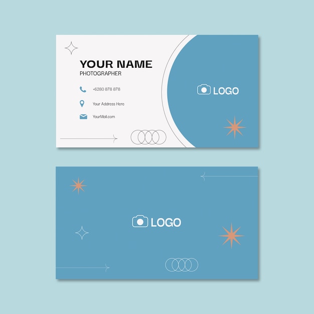 Vector flat design photography studio horizontal business card