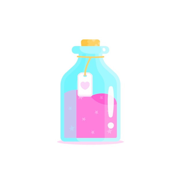 Flat design pink love potion illustration