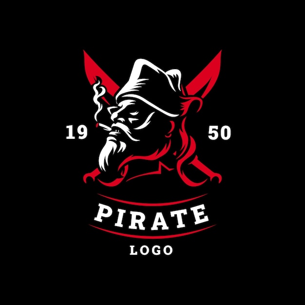 Flat design pirate logo