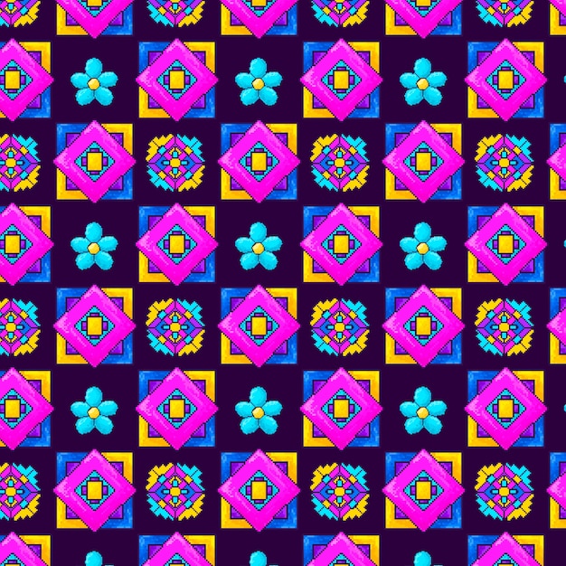 Flat design pixel pattern design