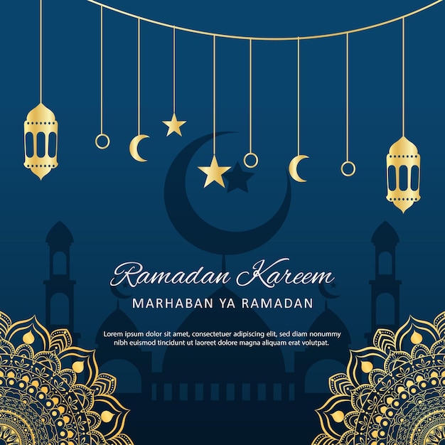 Flat design ramadan kareem islamic background