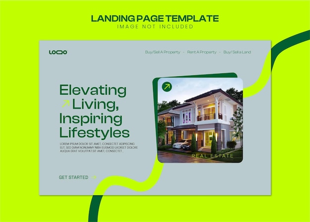 Vector flat design real estate project landing page