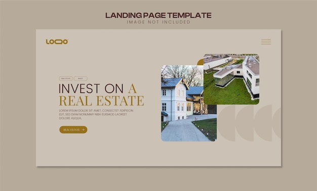 Vector flat design real estate project landing page