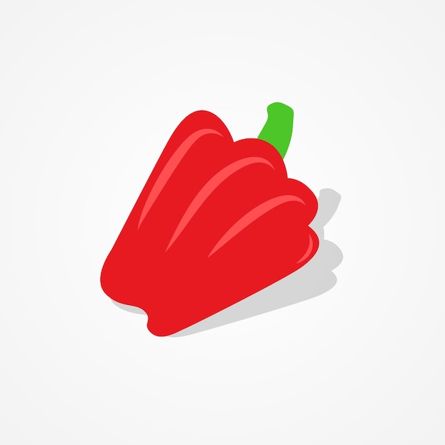 Flat design red paprika illustration on isolated background