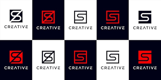 Flat design s logo template collection prremium  Vector