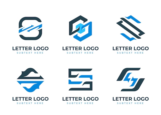 Flat design s logo template pack