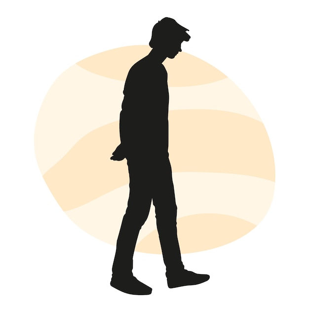 Flat design sad person silhouette