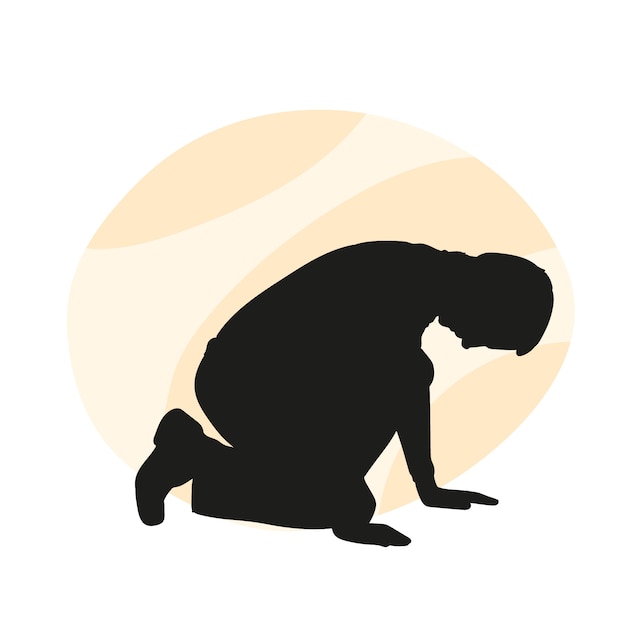 Flat design sad person silhouette