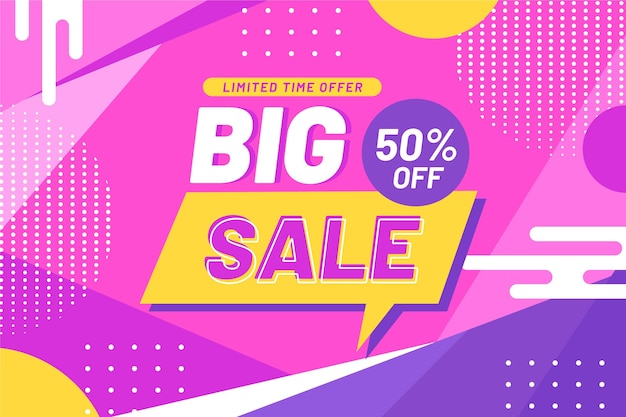 Flat design sale background