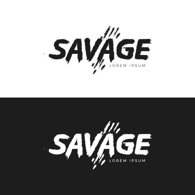 Flat design savage logo template