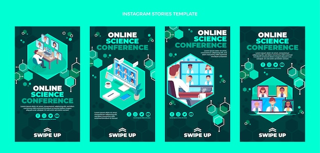 Flat design science instagram stories