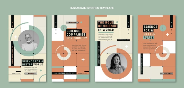 Flat design science instagram stories