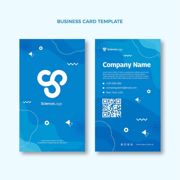 Flat design science vertical business card