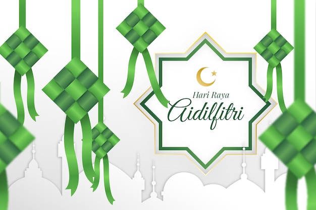 Flat design selemat hari raya aidalfitri