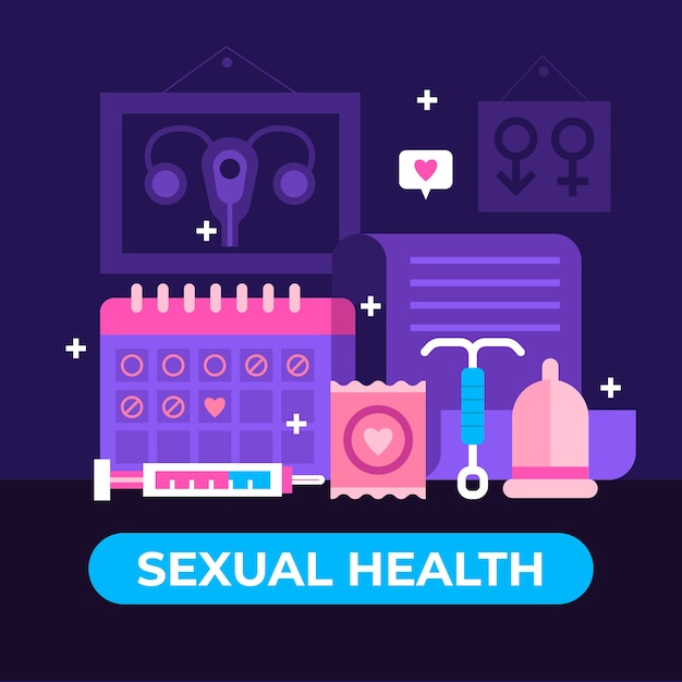 Vector flat design sex education illustration