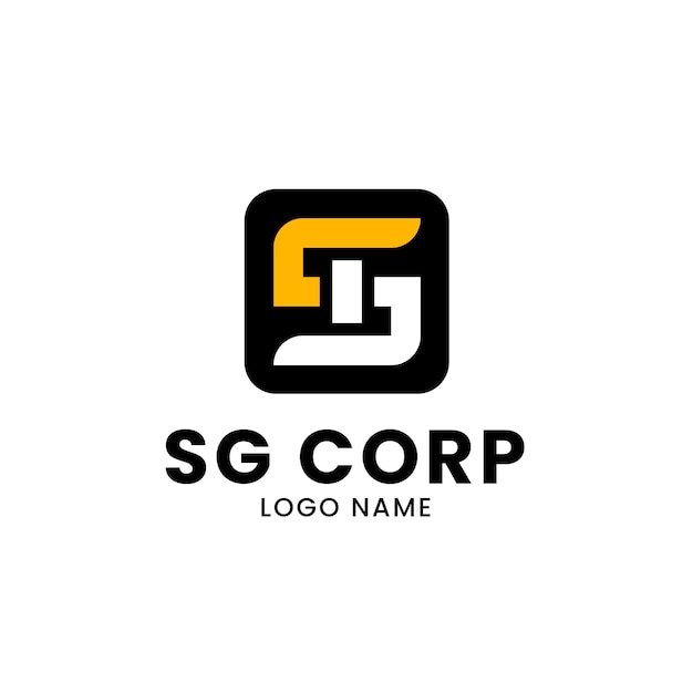 Flat design sg monogram logo template