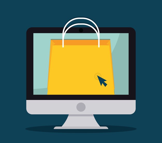 Flat design of shopping icon, vector illustration