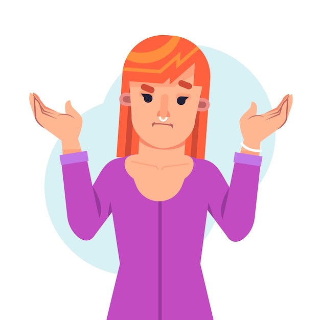 Flat design shrug illustration