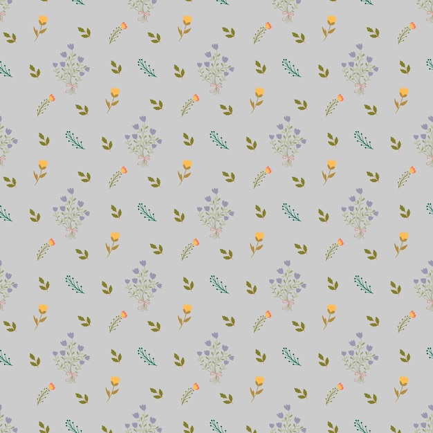 Vector flat design small flower pattern design