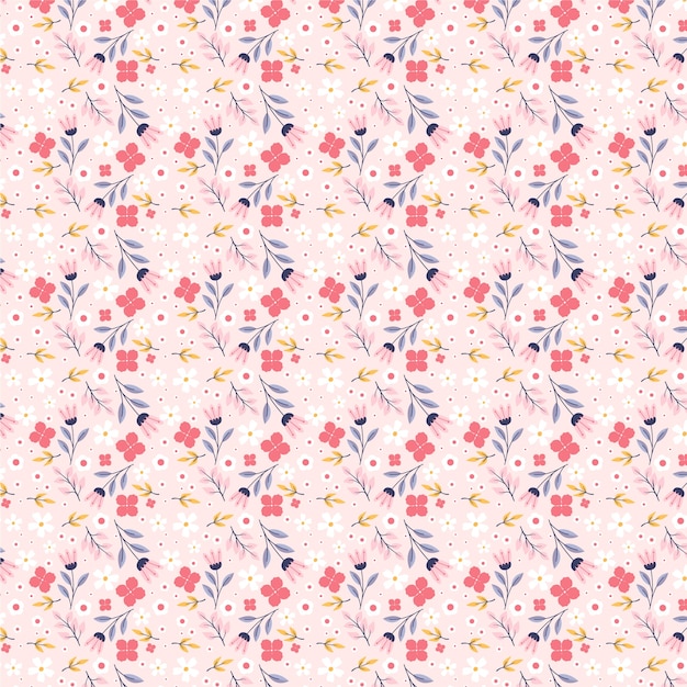 Flat design small flower pattern design