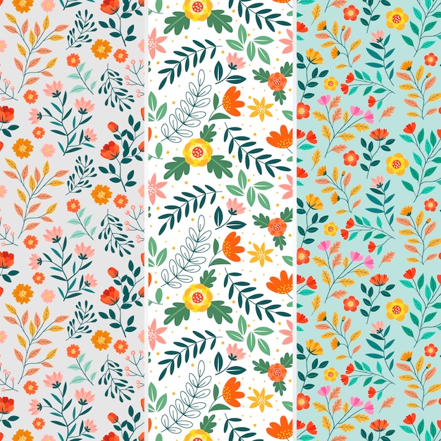 Flat design small flowers pattern design