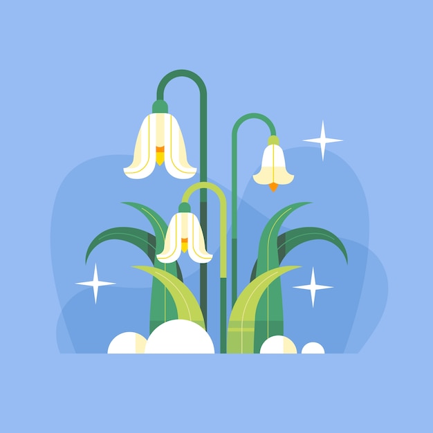 Flat design snowdrop illustration