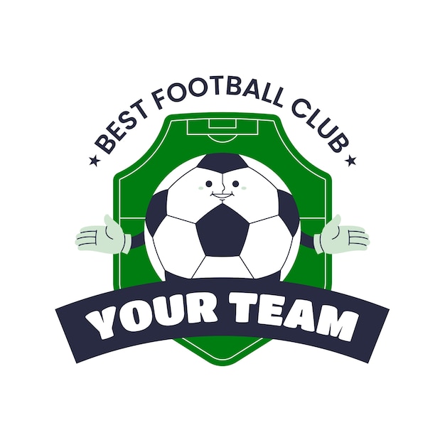 Flat design soccer logo template