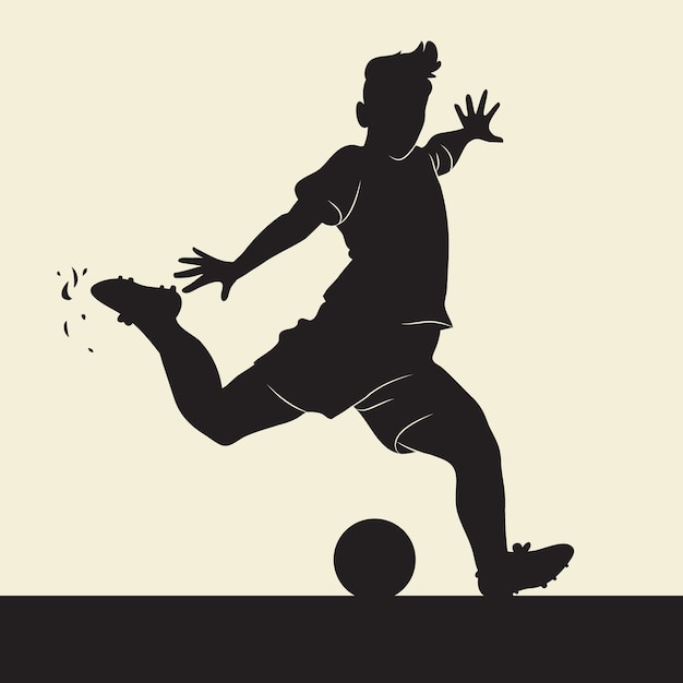 Flat design soccer player silhouette