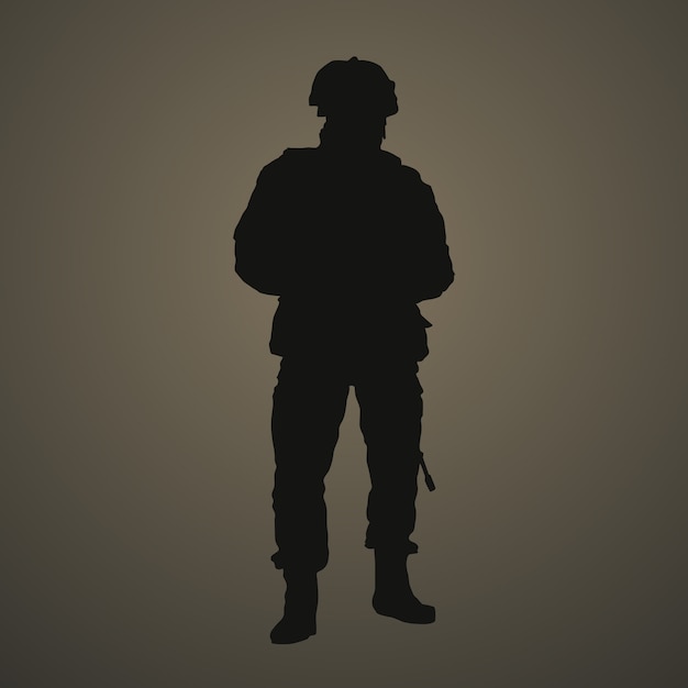 Flat design soldier silhouette