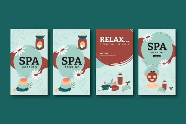 Vector flat design spa template