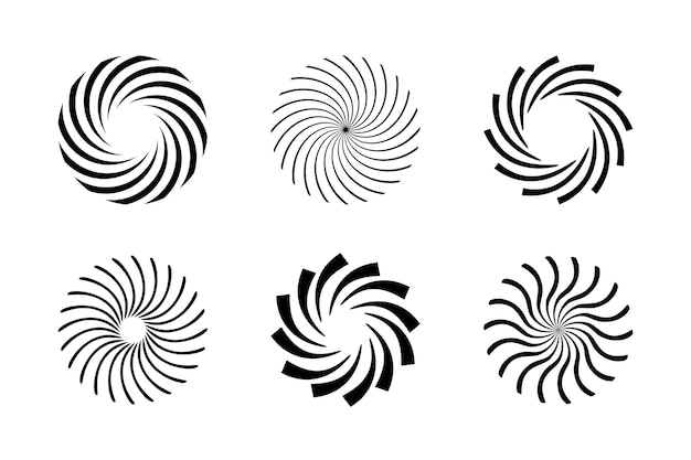 Flat design spiral circle collection