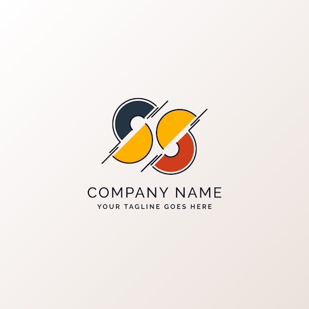 Flat design ss logo template