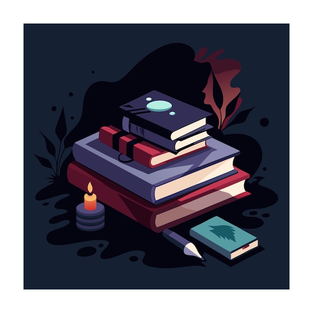 Vector flat design stack of books illustration