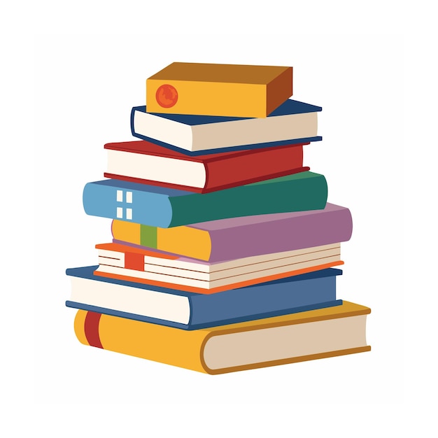 Flat design stack of books illustration