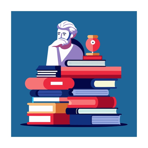 Vector flat design stack of books illustration