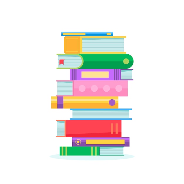 Flat design stack of books illustration