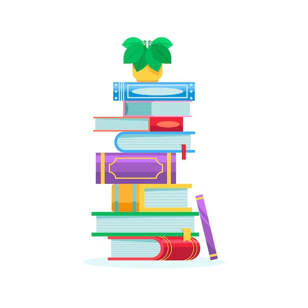 Flat design stack of books illustration