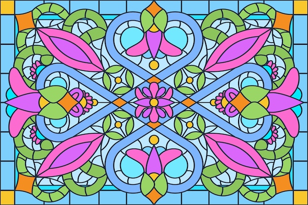 Flat design stained glass background