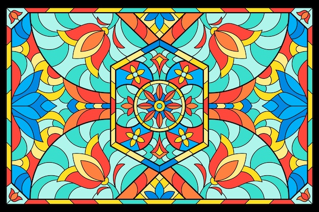 Flat design stained glass background