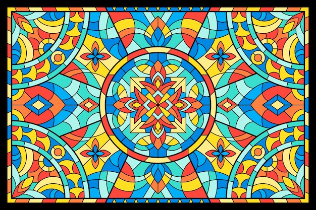 Flat design stained glass background