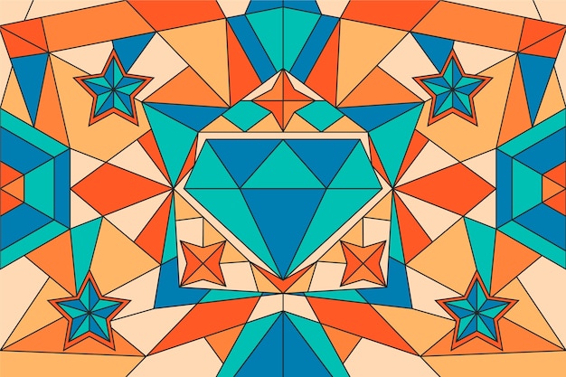 Flat design stained glass background