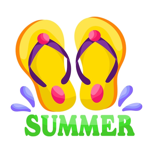 Vector a flat design sticker of flip flop