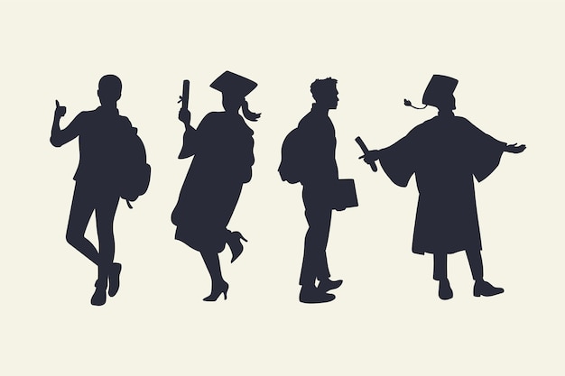 Flat design student silhouette