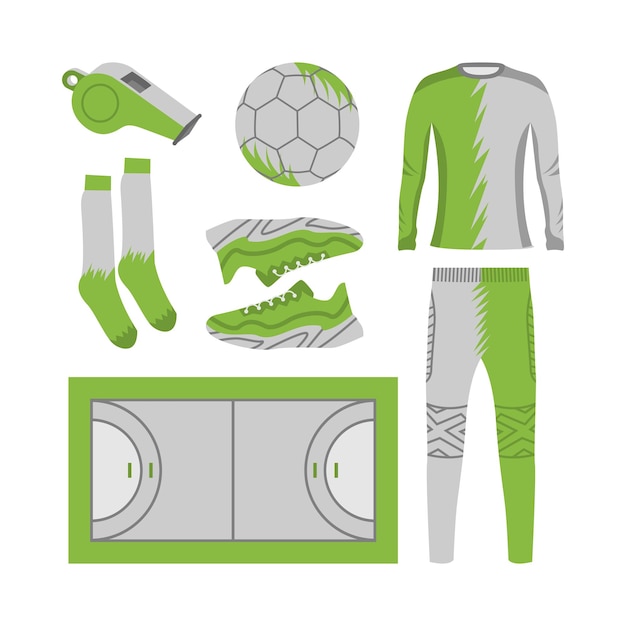 Flat design style futsal elements